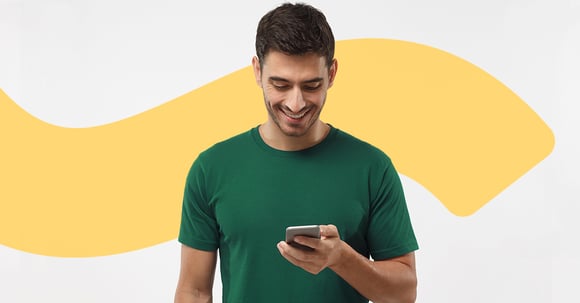 man using the learning lifecycle platform from a smartphone