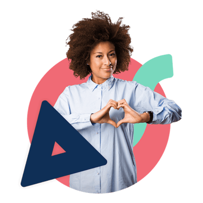 Woman making heart_partners