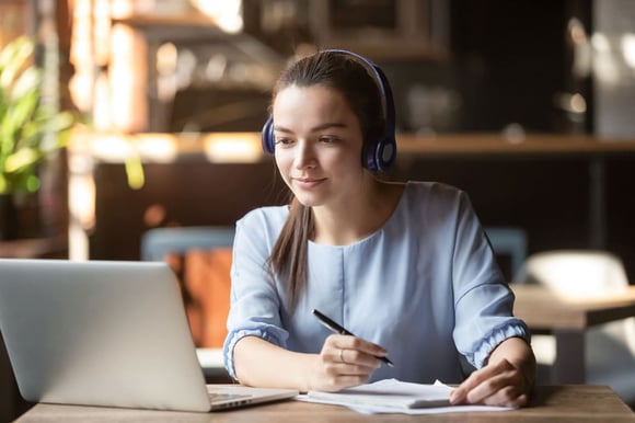 Woman reskilling for a new job function